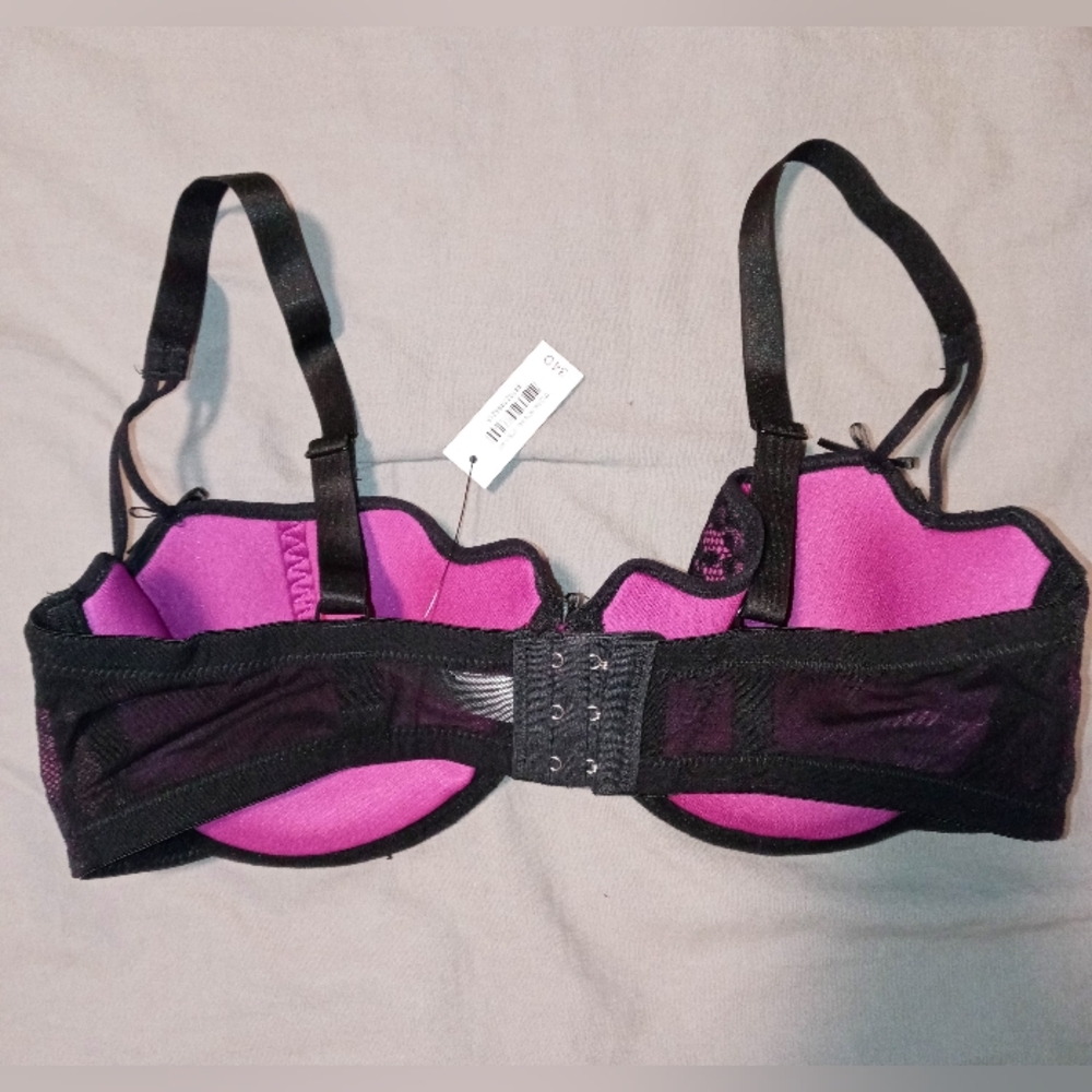 Adore Me Purple Lace Matching Bra and Panty Set 34B/S *NWT* - Picture 2 of 7